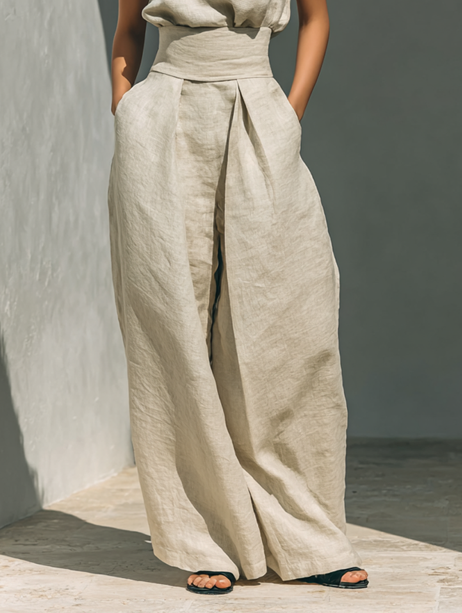 Conjunto de Lino y Algodón de 2 Piezas