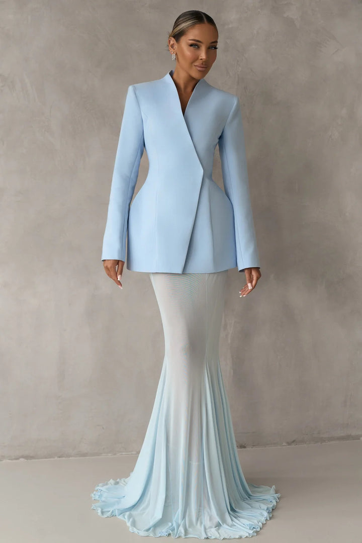 Iryne Baby Blue Maxi Dress