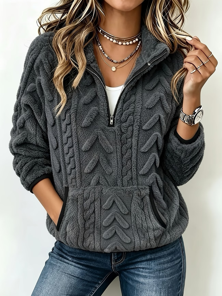 Mirella | Jersey Suave con Media Cremallera