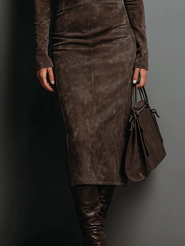 Lorène | Vestido Midi Marrón