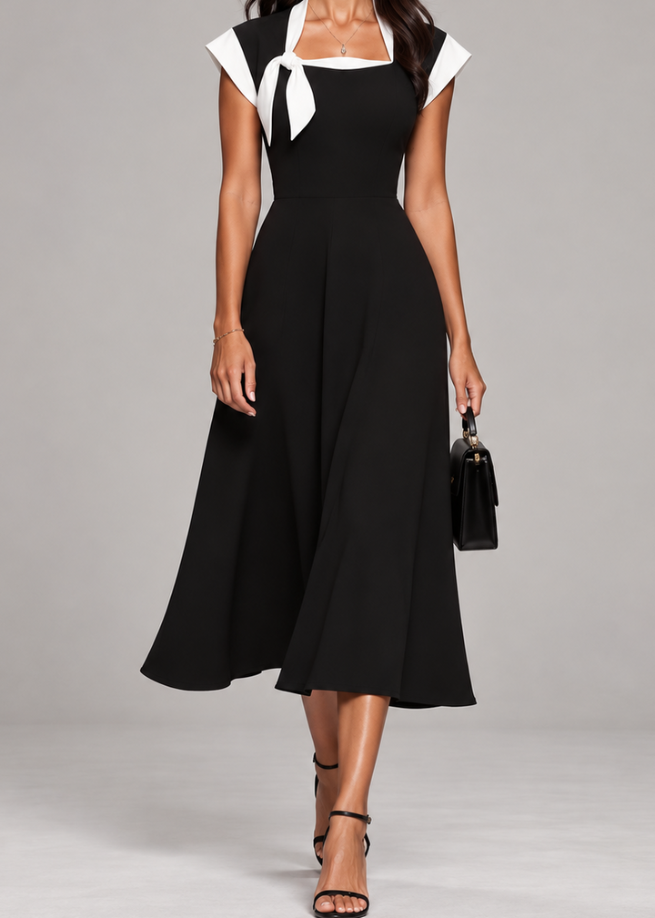 Ariadna | Vestido Midi de Escote Cuadrado