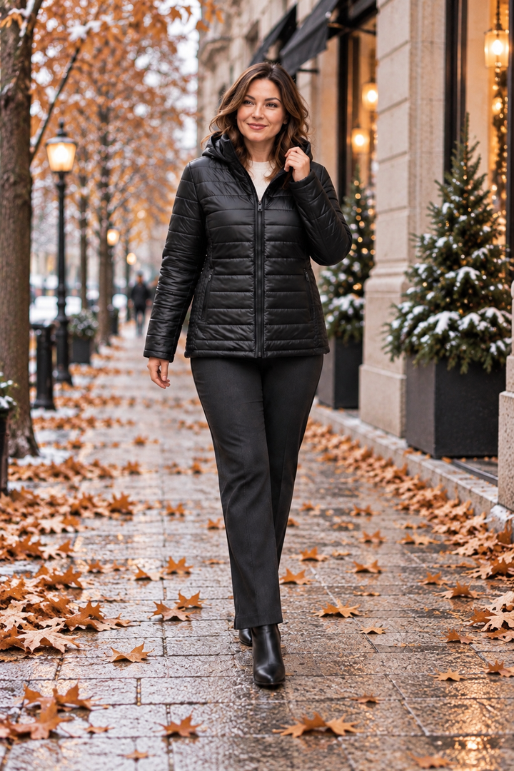 Laura | Chaqueta Curvy Acolchada con Capucha
