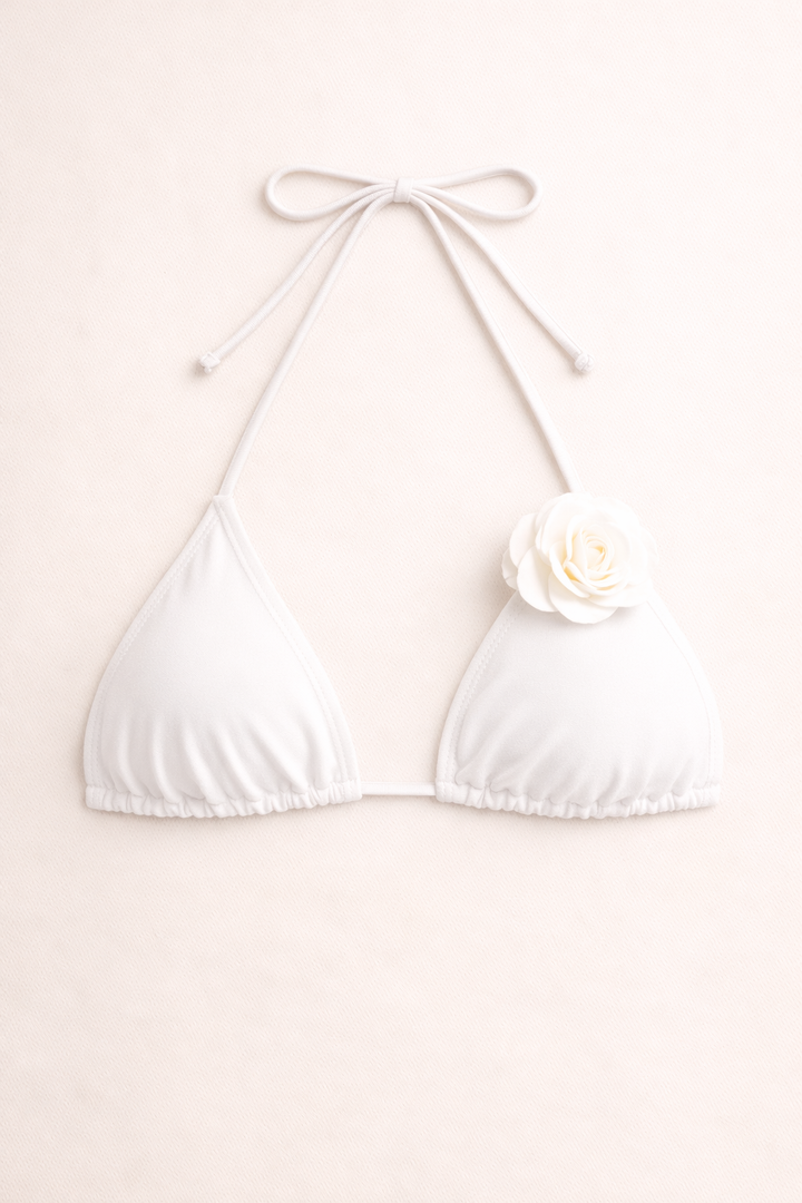 Camellia Bloom Bikini Set White