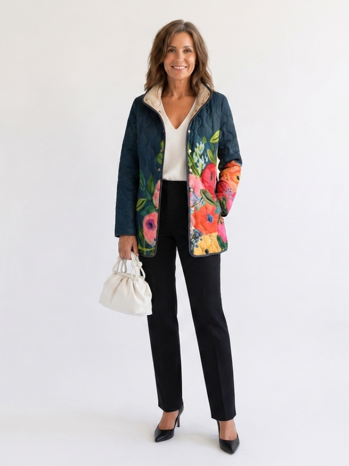 Camila | Chaqueta con Flores Pintadas