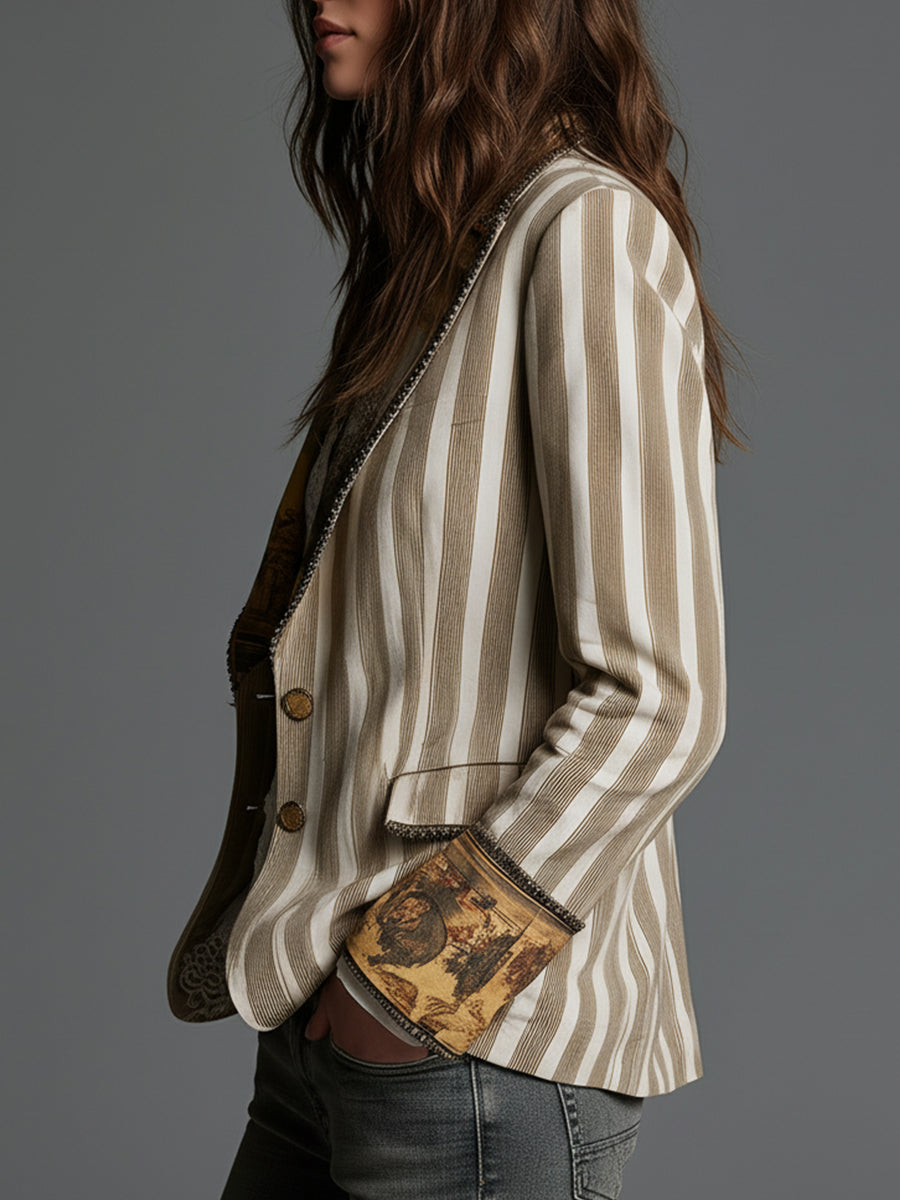 Suzanne | Blazer Boho de Rayas