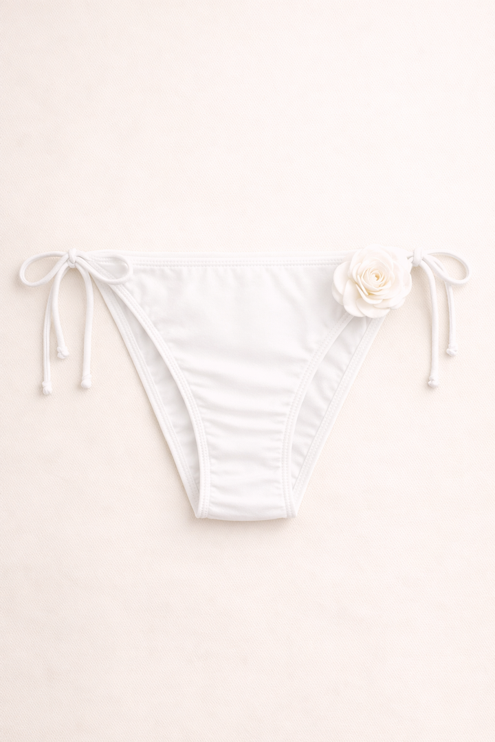 Camellia Bloom Bikini Set White