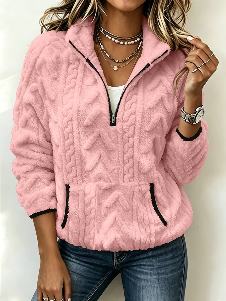 Mirella | Jersey Suave con Media Cremallera