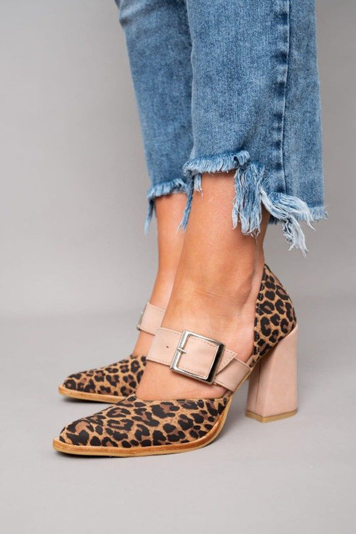 Avano™ | Tacones de gamuza con estampado leopardo y tacón alto y estable