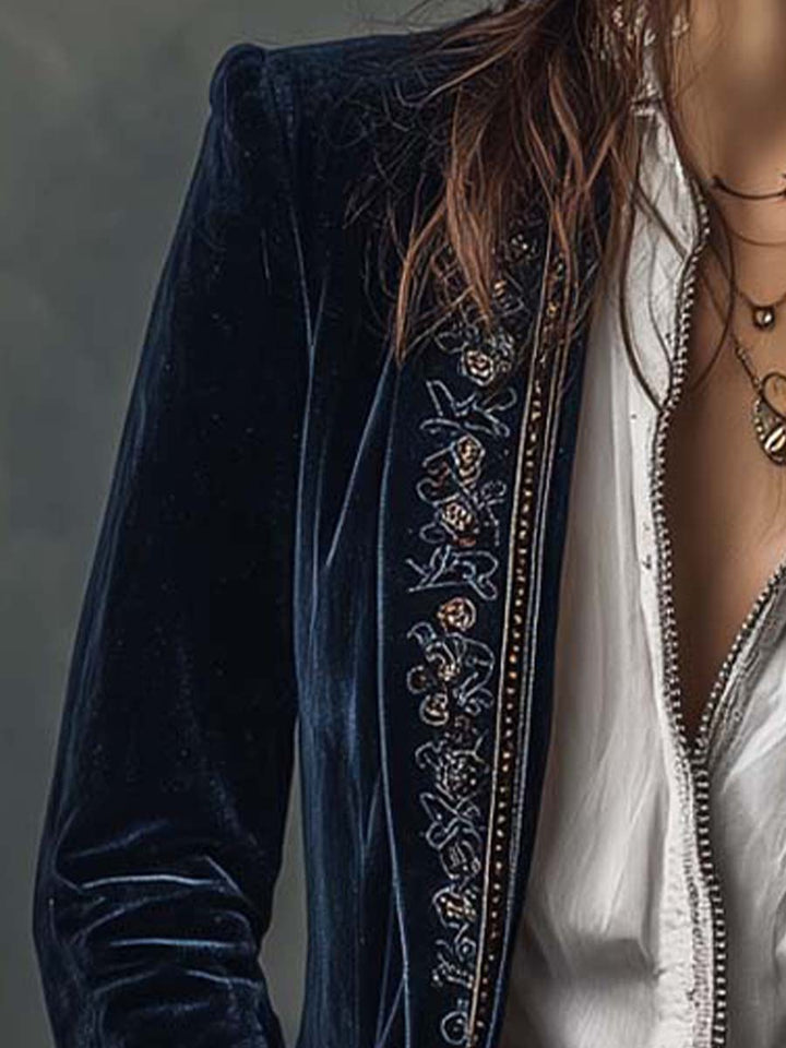 Athénaïs | Chaqueta Larga Bordada