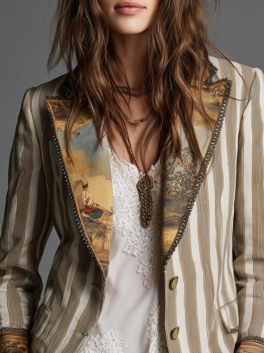 Suzanne | Blazer Boho de Rayas