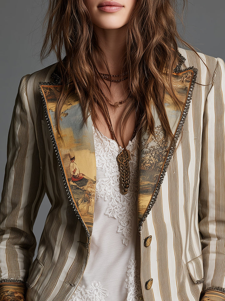 Suzanne | Blazer Boho de Rayas