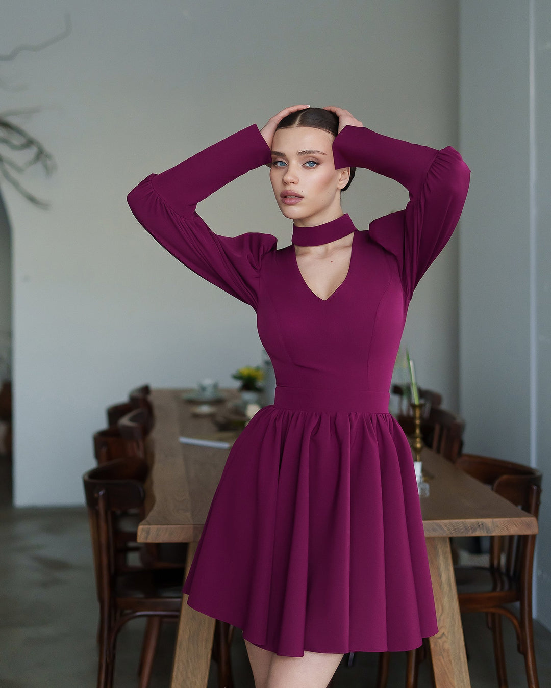 Amarah Burgundy Mini Dress
