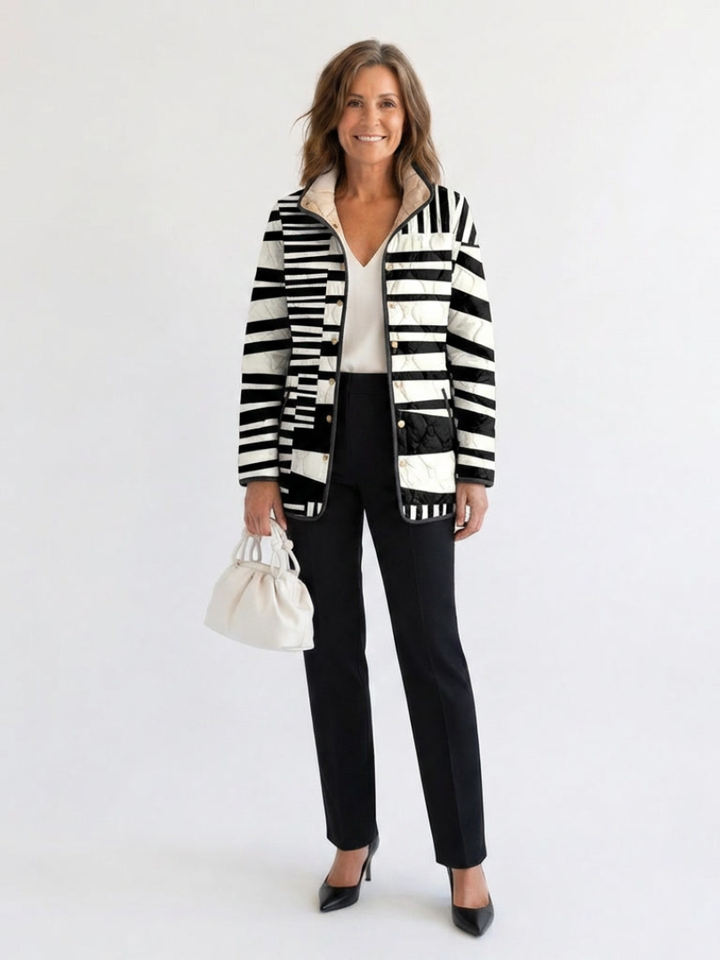 Julia | Chaqueta Acolchada de Rayas