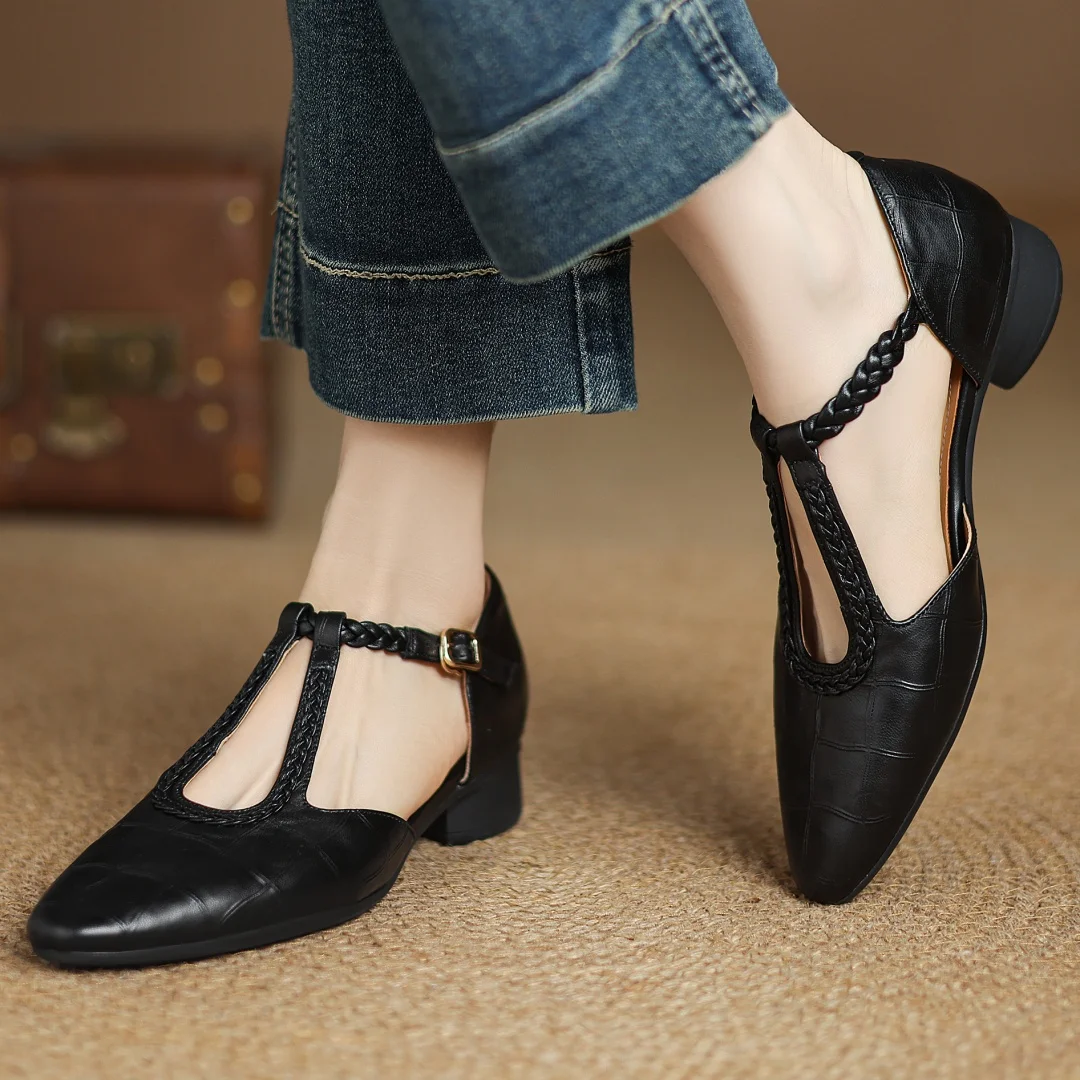 Julieta | Zapatos de Cuero Trenzado