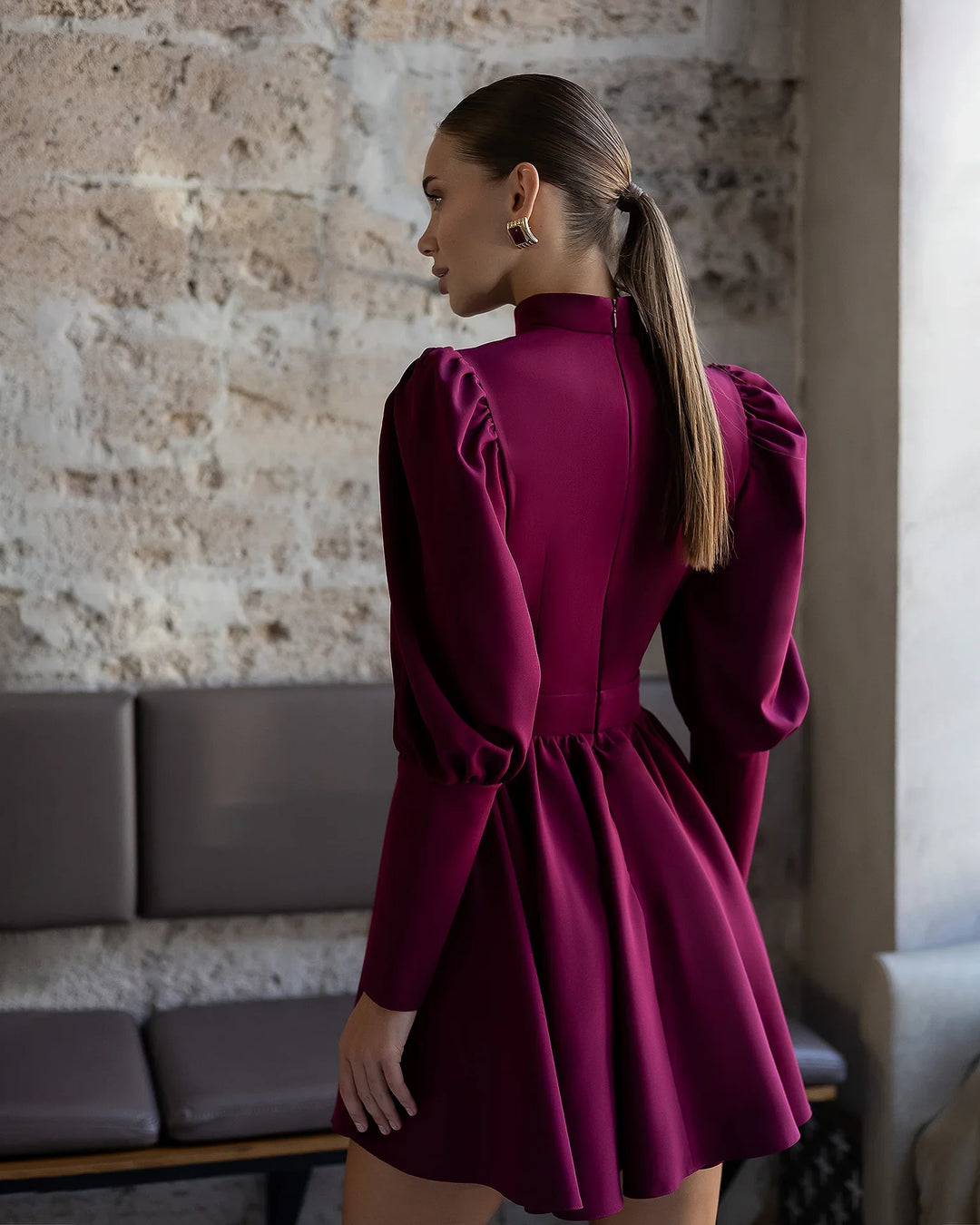 Amarah Burgundy Mini Dress