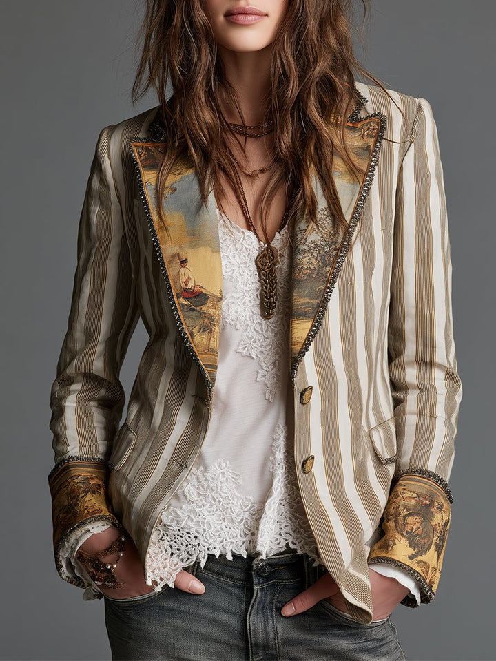 Suzanne | Blazer Boho de Rayas