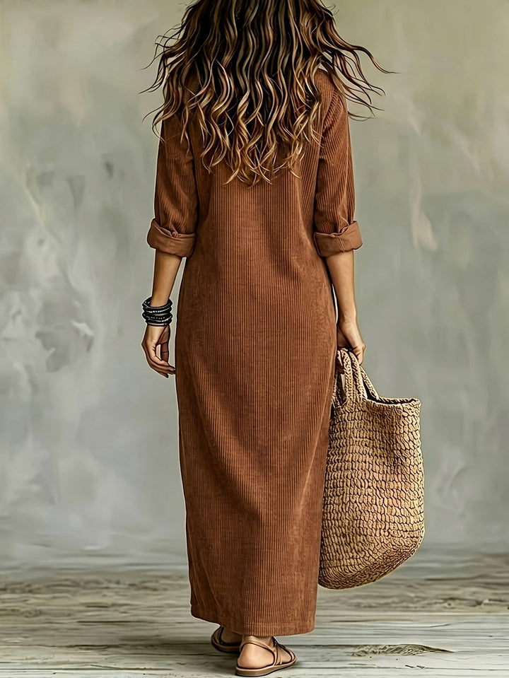 Leonora | Vestido Camisero de Pana