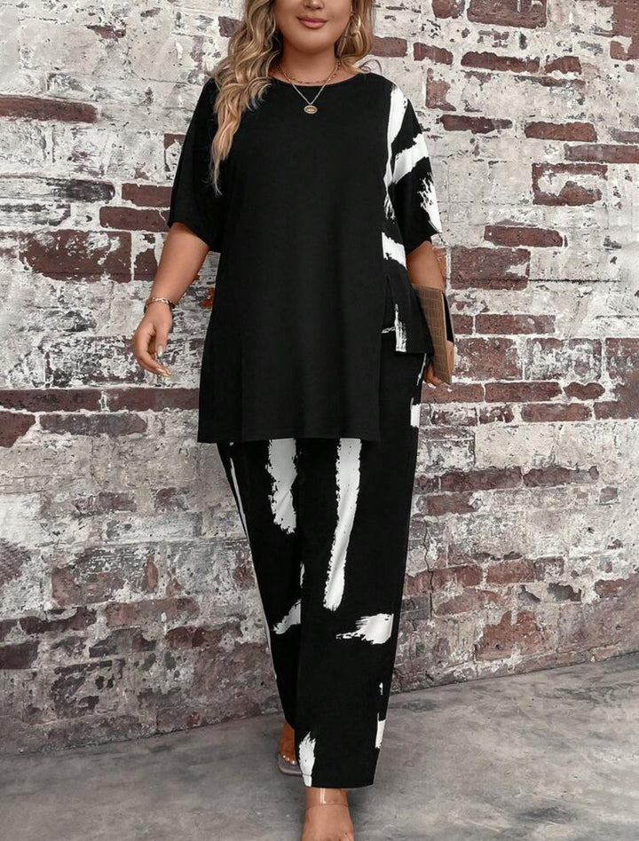 Nieves | Conjunto Curvy Estampado de Camiseta y Pantalón