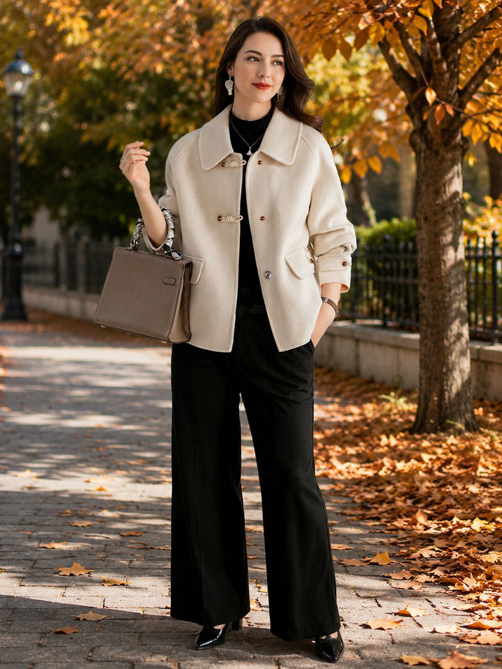 Teresa | Chaqueta Curvy Corta de Lana con Solapas