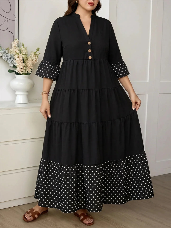 Susana | Vestido Curvy de Lunares con Botones
