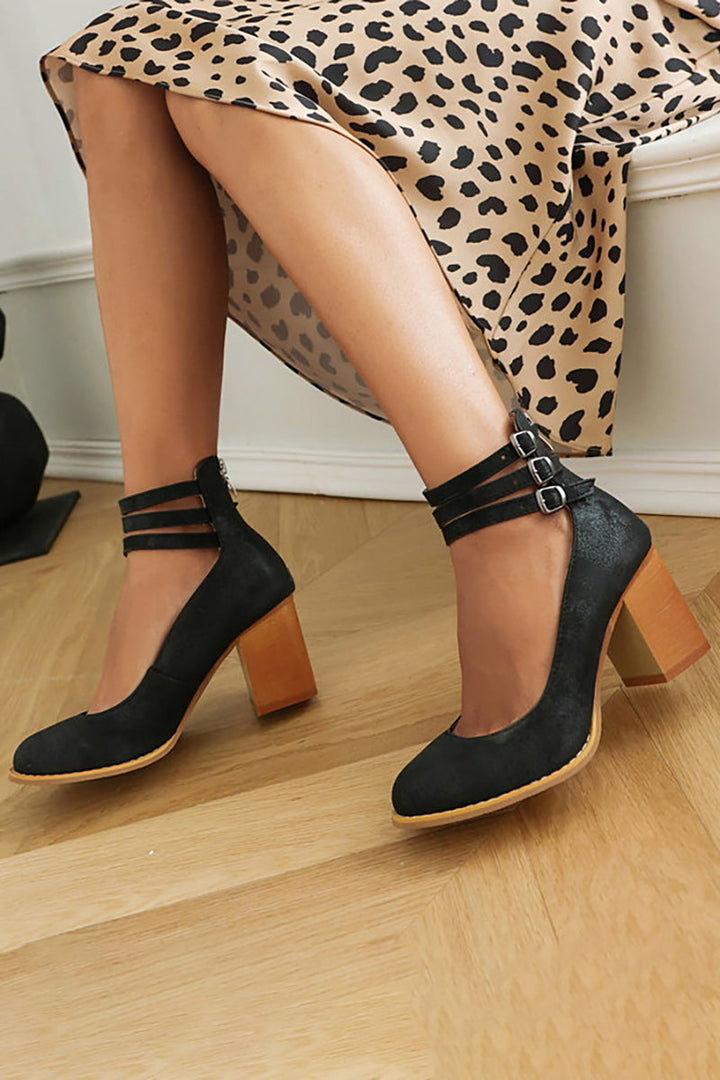 Caa™ | Sandalias minimalistas con tacón grueso y tiras al tobillo para todo el día