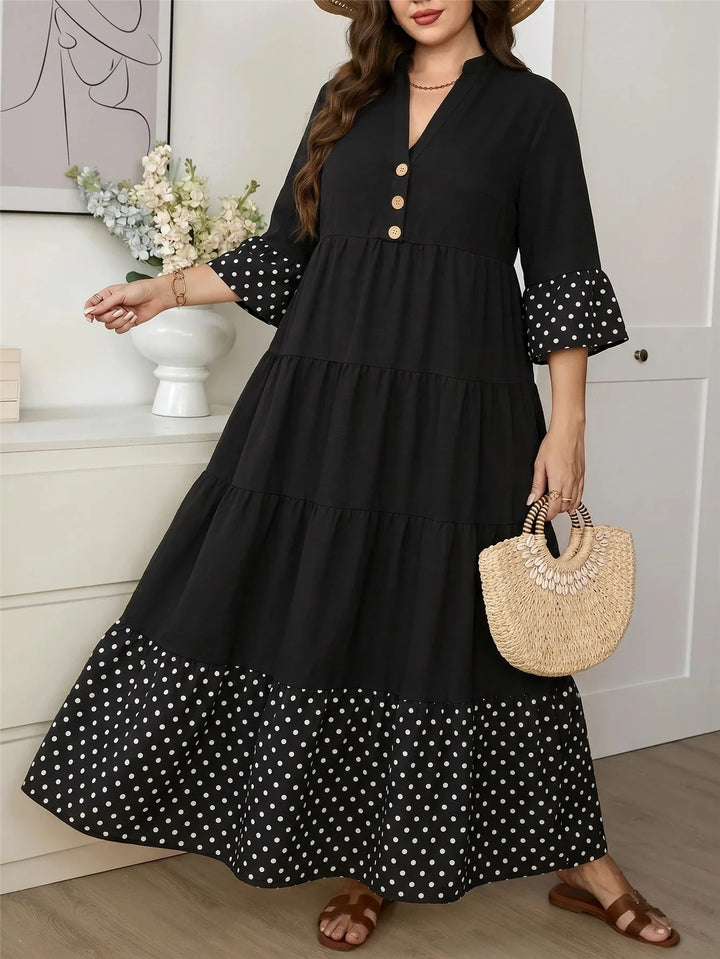 Susana | Vestido Curvy de Lunares con Botones