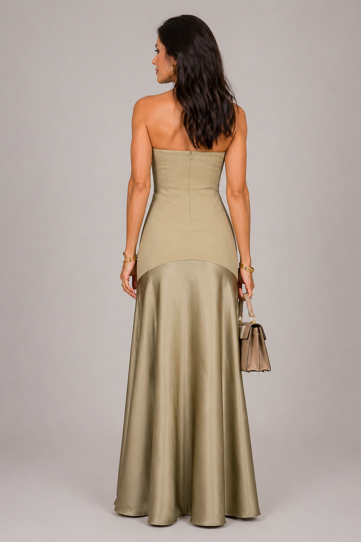 Sahara Glow | Vestido Maxi Satinado