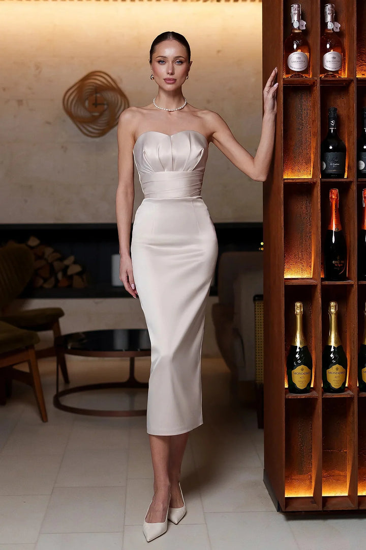 Soria Cream Midi Dress