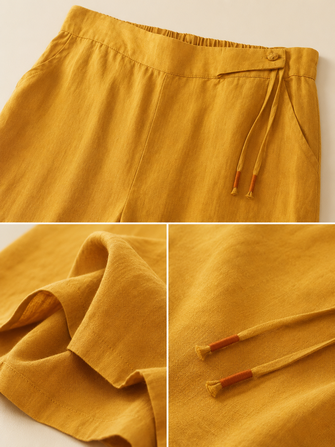High-Waist Wide Linen Pants