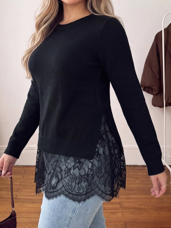 Gabriela | Jersey Curvy con Encaje y Aberturas