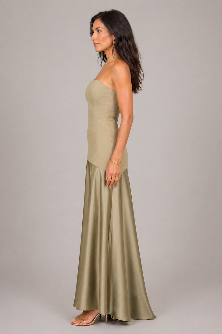Sahara Glow | Vestido Maxi Satinado