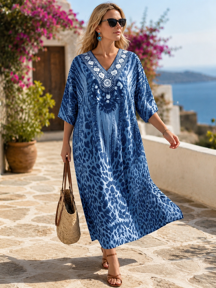 Carmen | Vestido Maxi Curvy de Estampado Leopardo