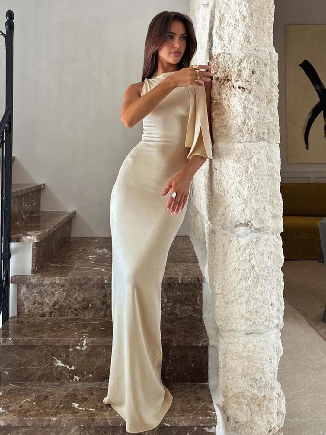 Vestido Largo sin Mangas con Nudo “Beloved”