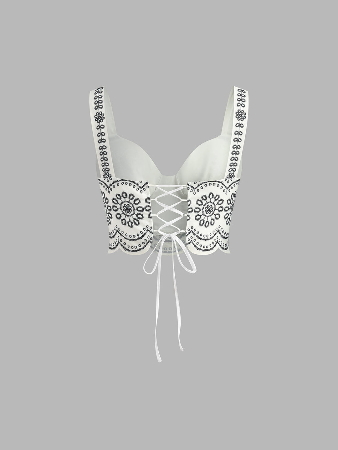 Conjunto de falda con estampado, sin mangas y amarre en la espalda