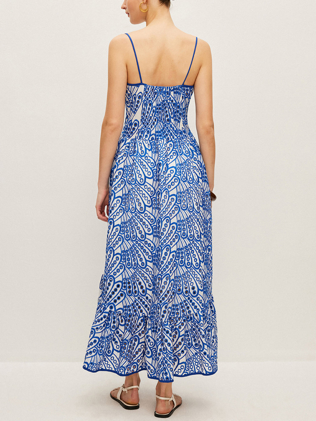 Vestido Bordado de Algodón