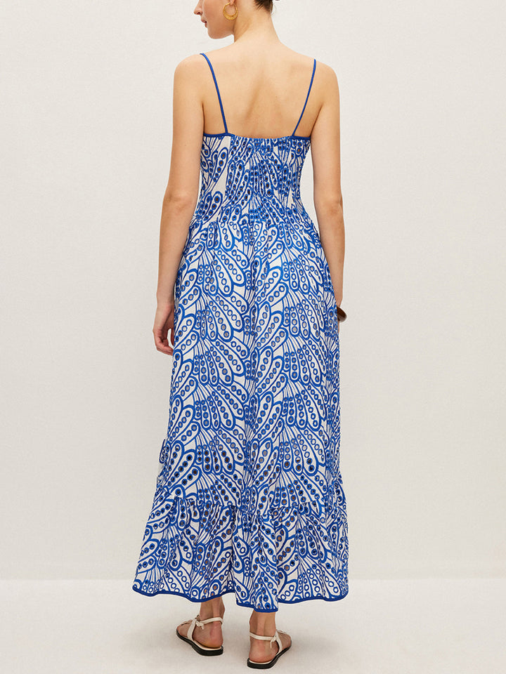 Vestido Bordado de Algodón
