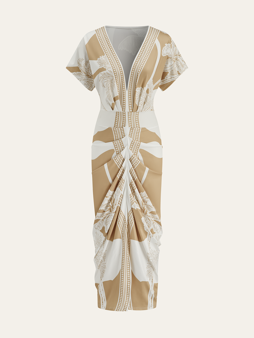 Vestido Midi con Escote en V Profundo