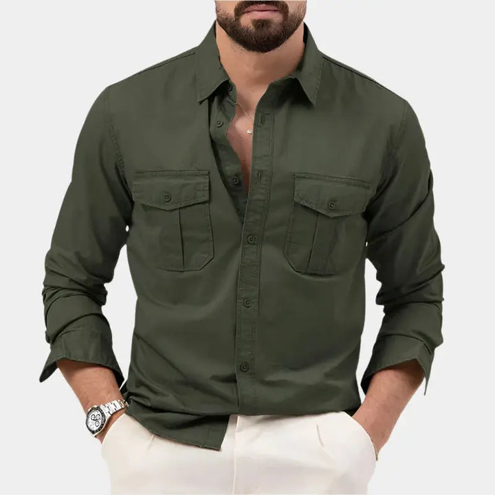 Button-Up Shirt - Structured Collar And Simple Layering