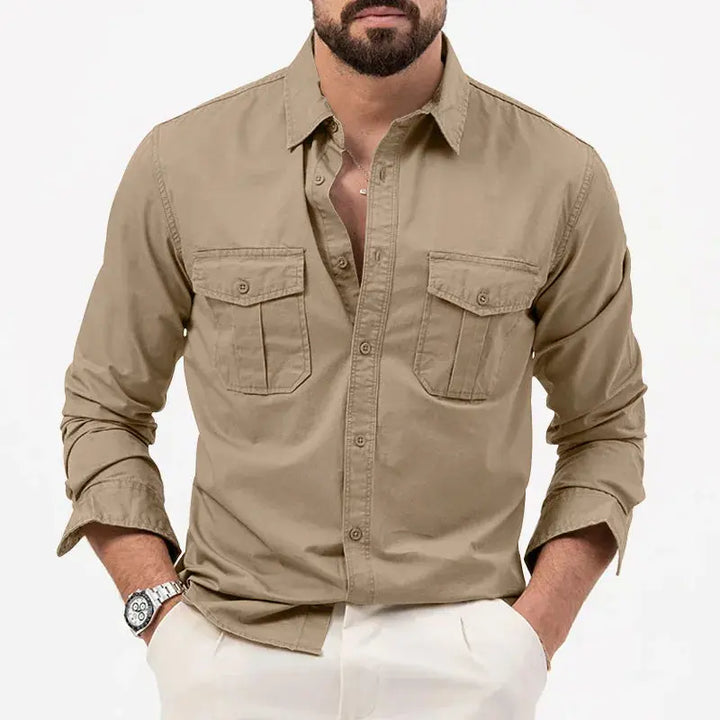 Button-Up Shirt - Structured Collar And Simple Layering