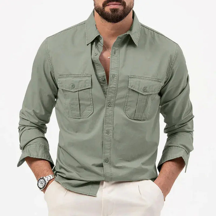 Button-Up Shirt - Structured Collar And Simple Layering