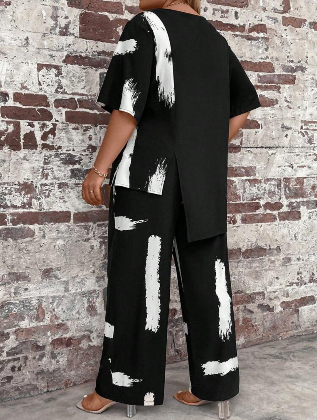 Nieves | Conjunto Curvy Estampado de Camiseta y Pantalón