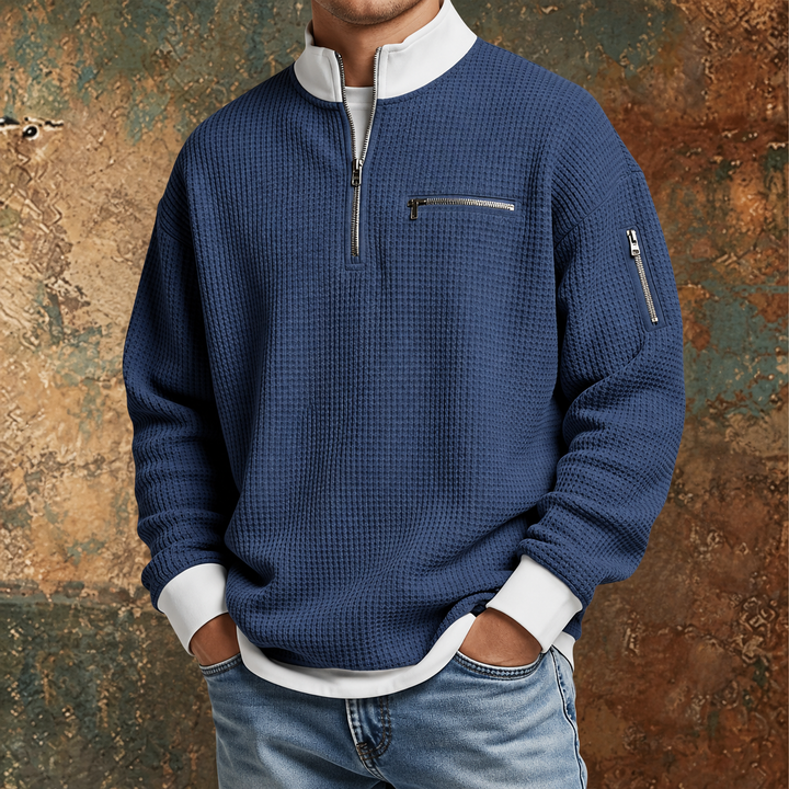 Jersey Waffle con Cremallera para Hombre