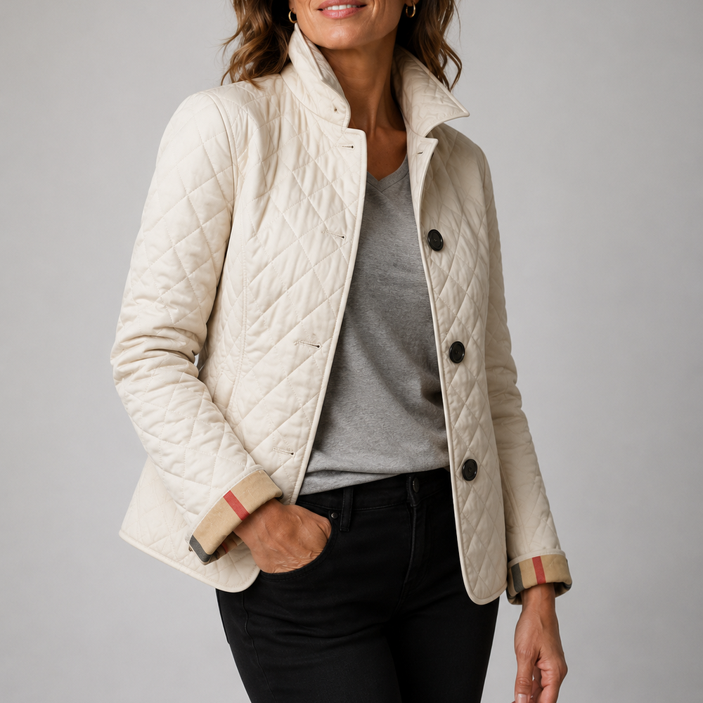 Chaqueta acolchada ligera Iria en color beige