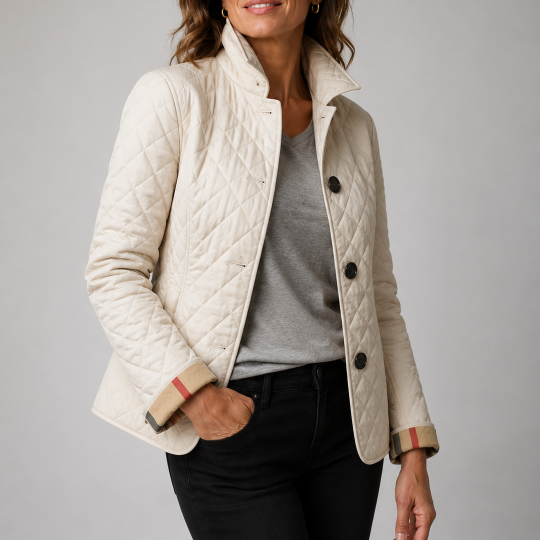 Chaqueta acolchada ligera Iria en color beige