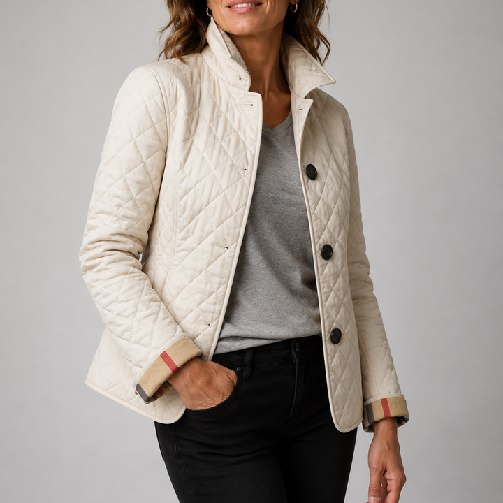 Chaqueta acolchada ligera Iria en color beige