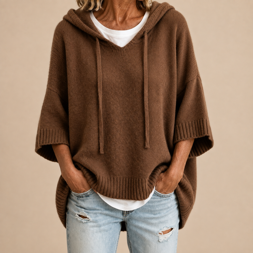Oriana | Poncho de Punto con Capucha