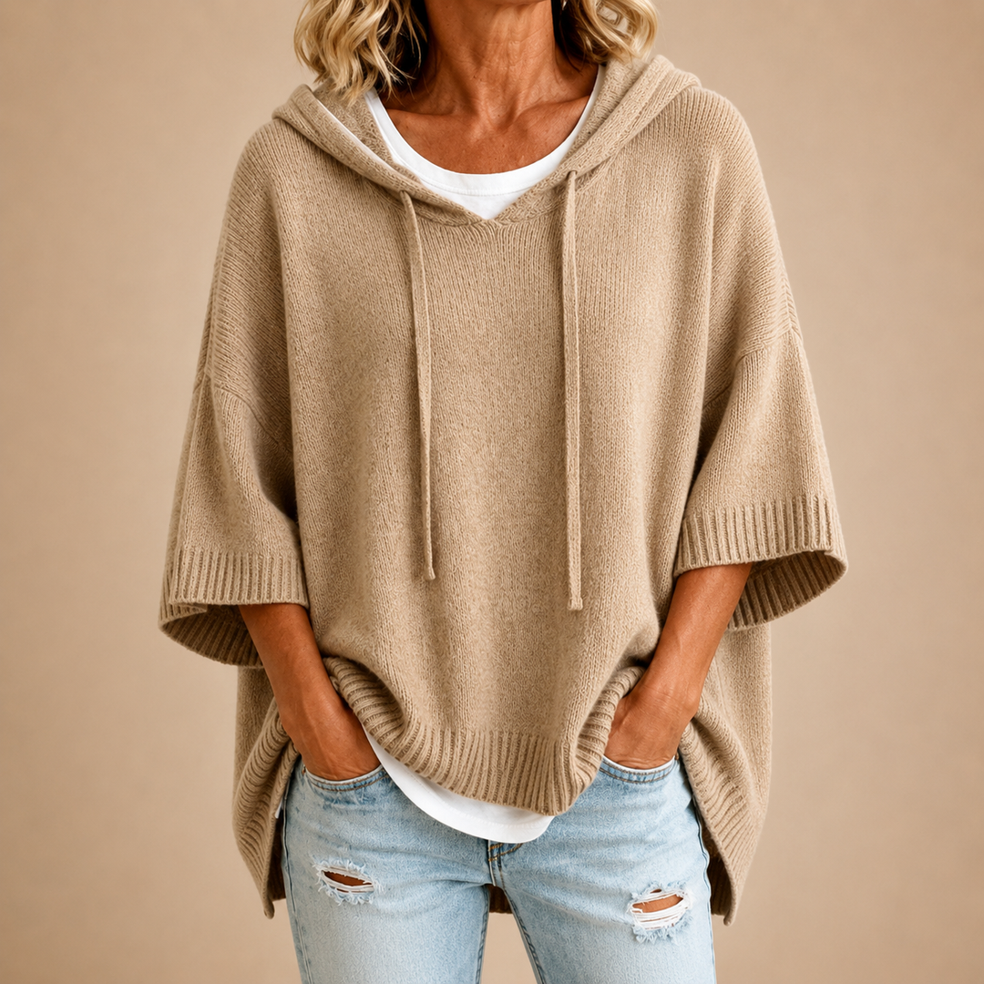 Oriana | Poncho de Punto con Capucha