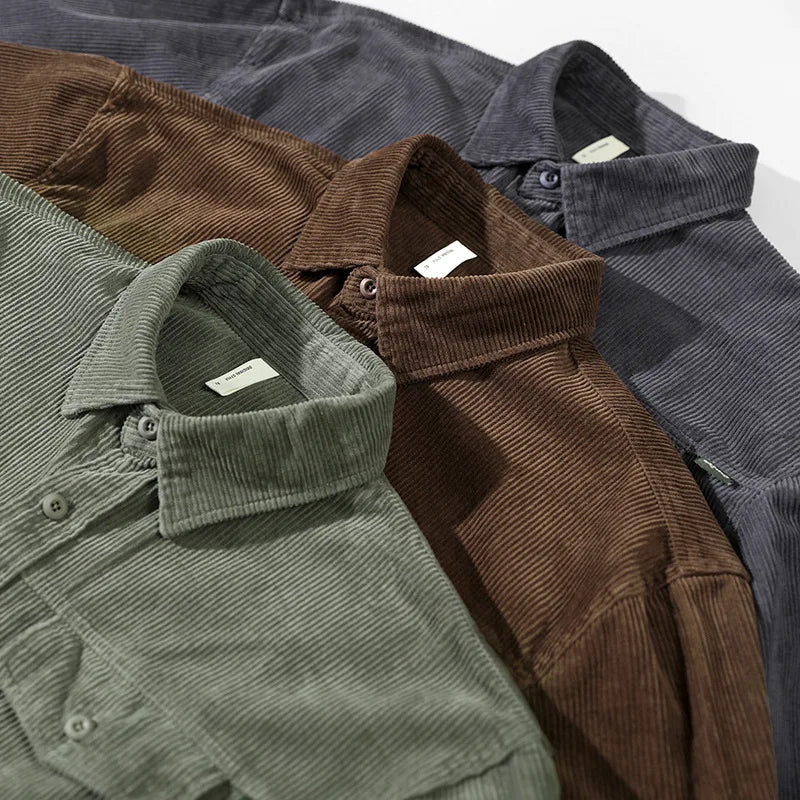 Cord Blend Shirt - Textured Surface & Easy Layering