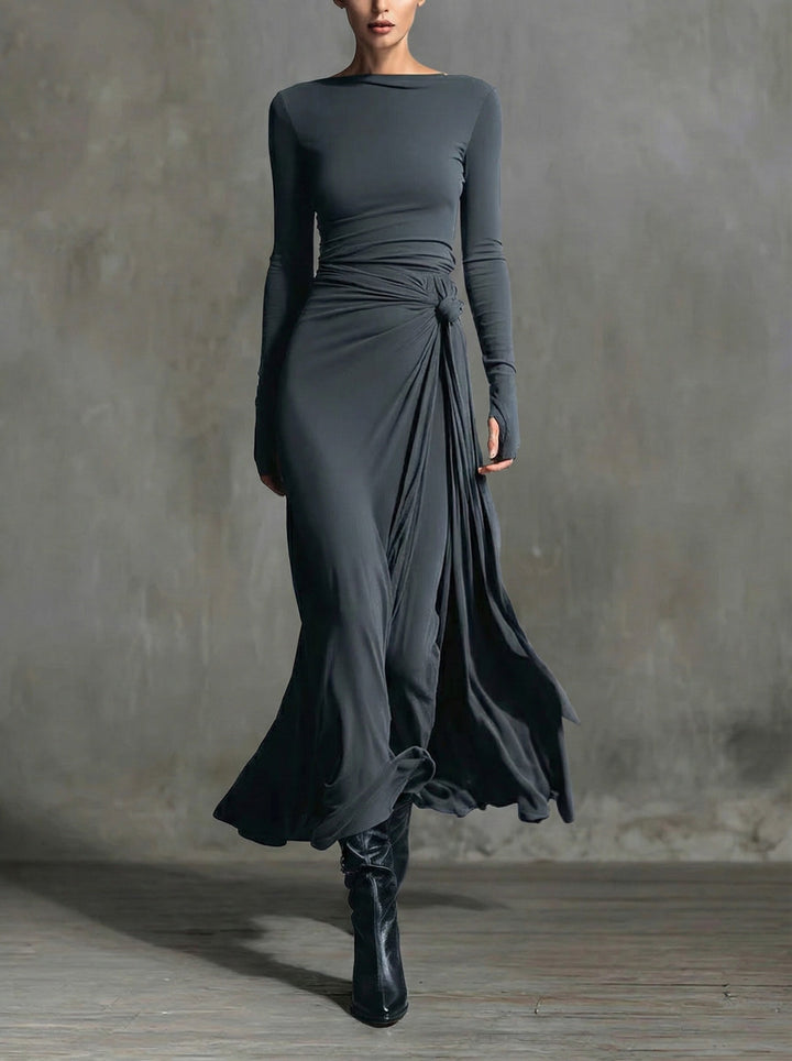 Naomie | Vestido Maxi con Nudo Lateral
