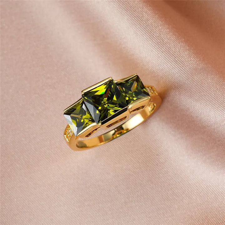 Olive Square | Crystal Ring